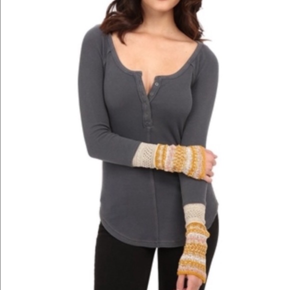Free People Tops - Free people thermal with knitted cuffs